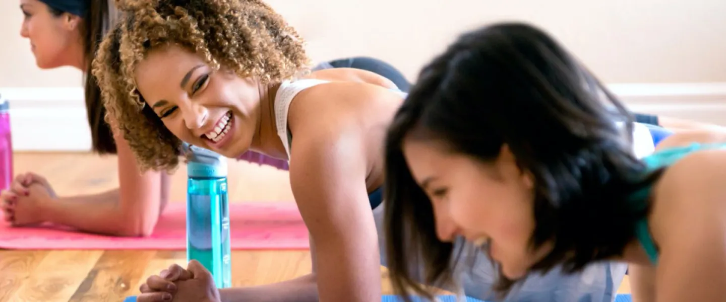 Smiling while planking