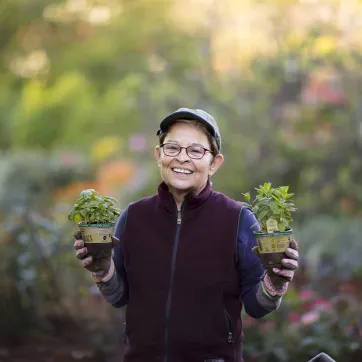 woman gardening