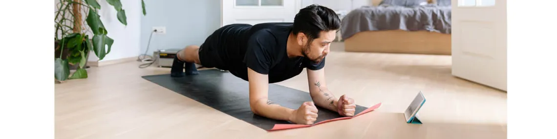 Man Workout Out Virtually